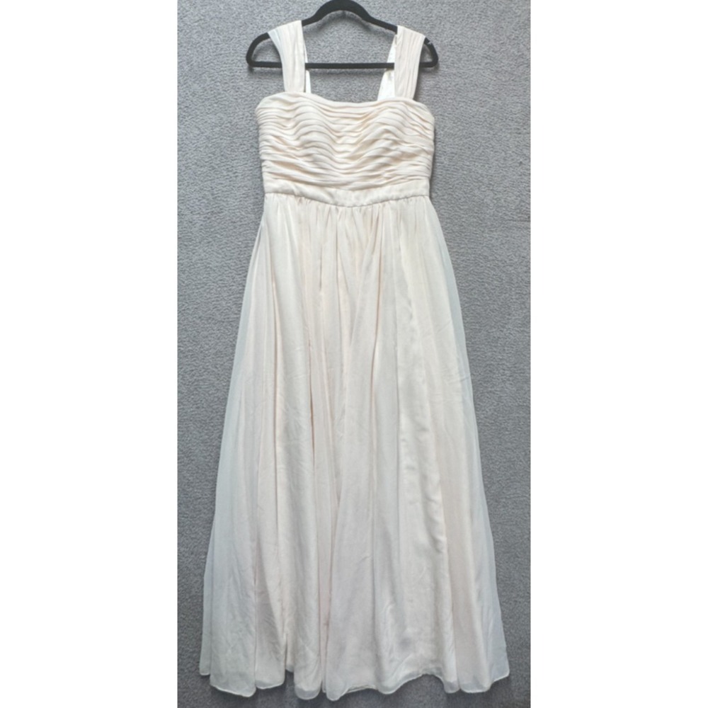 Weddington‎ Way Cream Pleated Bridesmaid Maxi Dress 10 Romantic
